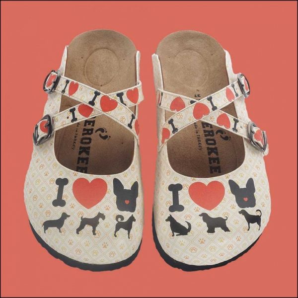 ShoeRokee I love Dogs Women Clogs  Size 10
