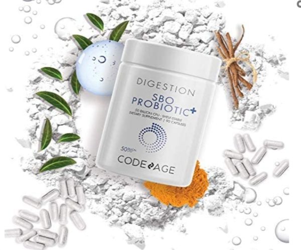 Codeage SBO Probiotics, 50 Billion CFUs Per Serving, Multi Strain Soil Based Organisms Blend and Organic Fermented Botanical Blend, Shelf-Stable, 90 Capsules