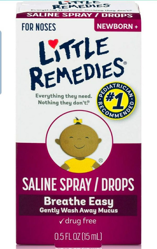 Little Remedies Saline Spray and Drops, Safe for Newborns, 0.5 fl oz