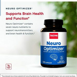 Jarrow Formulas Neuro Optimizer – 120 Capsules – Brain Health & Antioxidant Support – Includes 7 Neuro Nutrients – Gluten Free – 30 Servings (Packaging May Vary)
