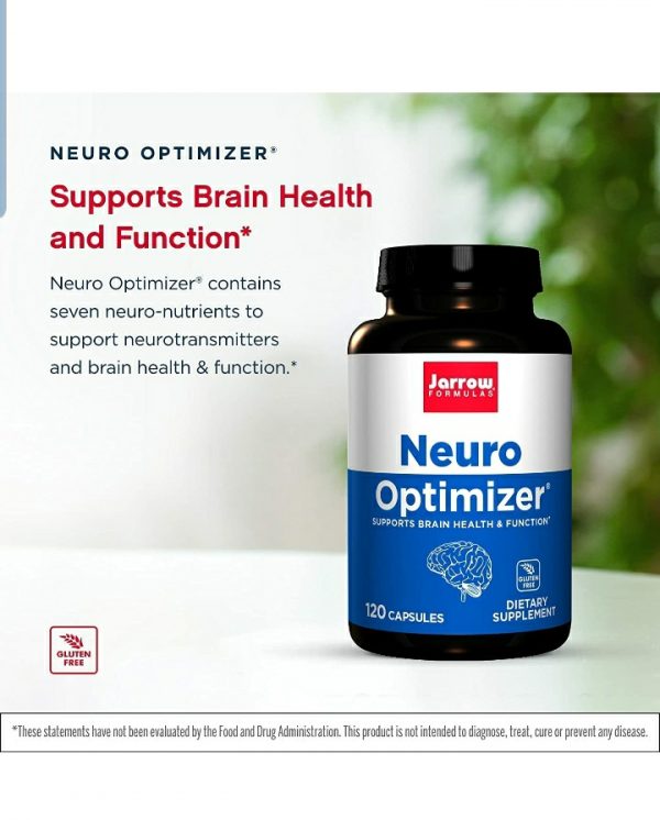 Jarrow Formulas Neuro Optimizer – 120 Capsules – Brain Health & Antioxidant Support – Includes 7 Neuro Nutrients – Gluten Free – 30 Servings (Packaging May Vary)
