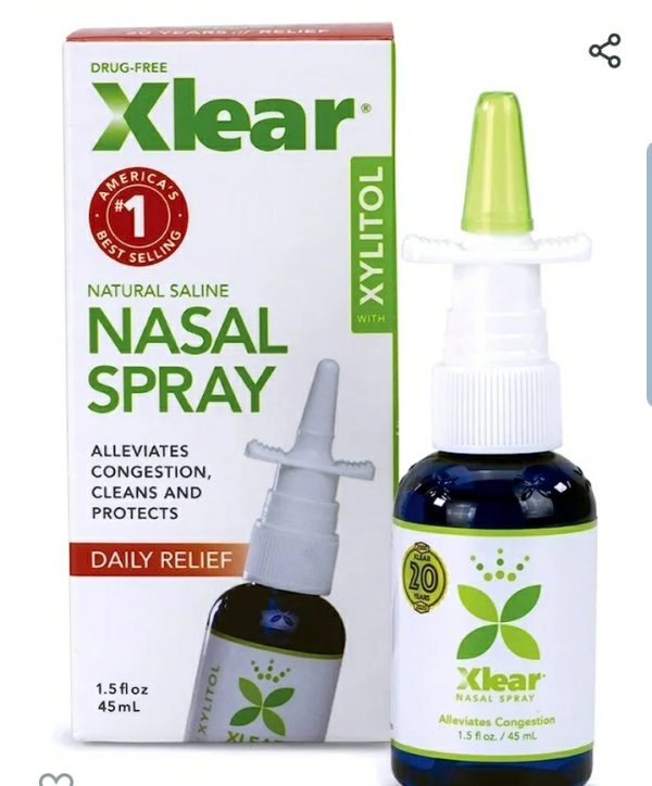 Xlear Nasal Spray, Natural Saline Nasal Spray with Xylitol, Nose Moisturizer for Kids and Adults, 1.5 fl oz (Pack of 8)