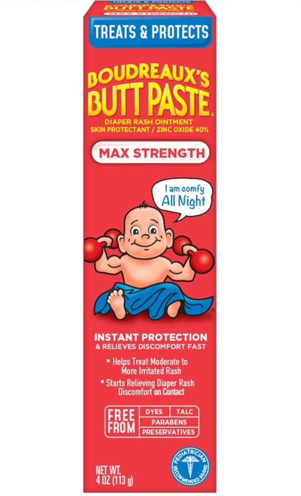Boudreaux’s Butt Paste Maximum Strength Diaper Rash Cream, Ointment for Baby, 4 oz(113 gram) pişik kremi Tube