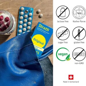 Strath Nutritional Yeast Tablets – Vegetarian, Lactose Free, Artificial Additive Free – Digestive Support, Nutrient Absorption – Unflavored Daily Supplement – Prebiotic and Postbiotic