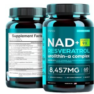 NAD Supplement 8,457 mg Extra Strength Liposomal, Green Tea + Astaxanthin for Women & Men, Resveratrol, CoQ10, Alpha Lipoic Acid