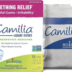 Camilia Teething Drops for Daytime and Nighttime Relief of Painful or Swollen Gums and Irritability in Babies (Homeopathic)- 15 Count (15 flakon)